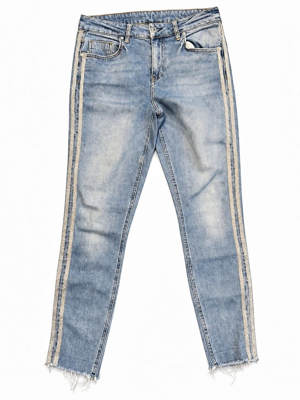 Pilcro & The Letterpress Size 30 Metallic Stripe Slim Straight Jeans
